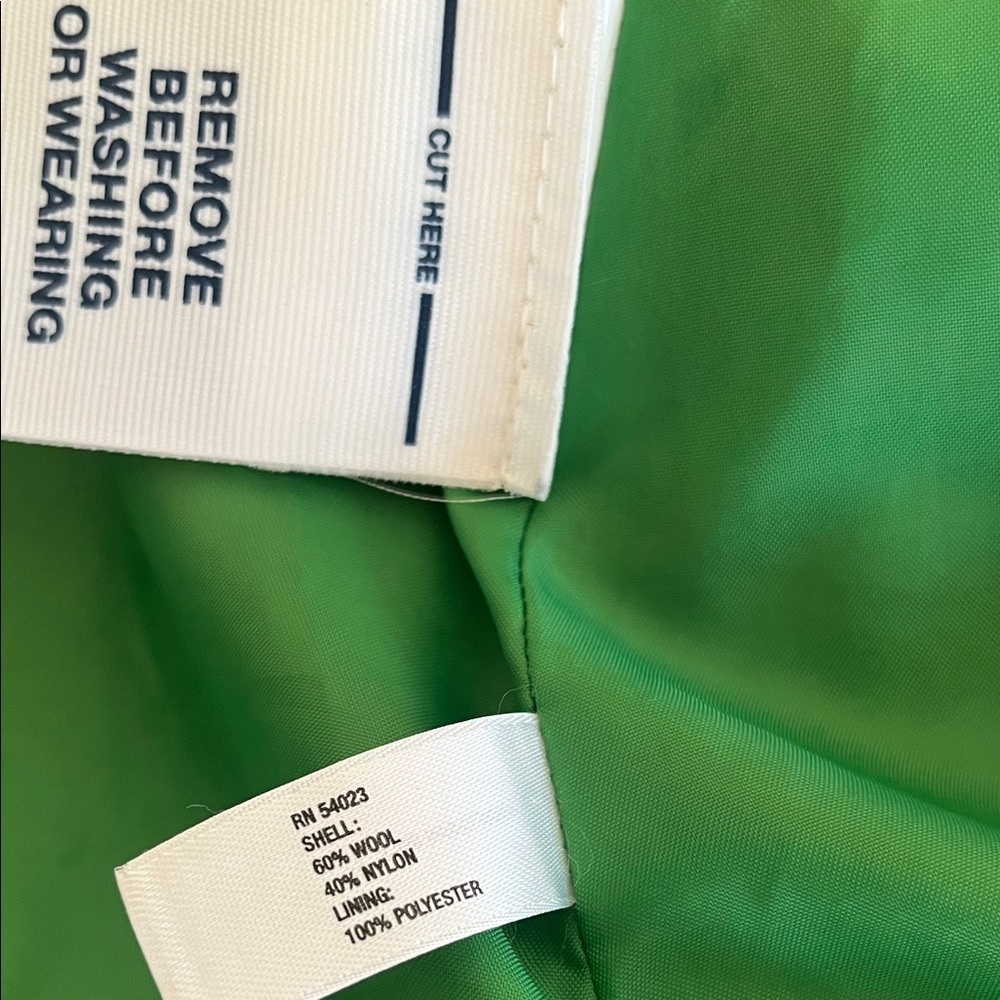 Gap Girls Wool Blend Pea Coat L Apple Green Peter Pan Collar Retro - Picture 6 of 11